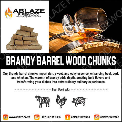 Brandy Barrel Smoking Wood Chunks | Sold Per Box
