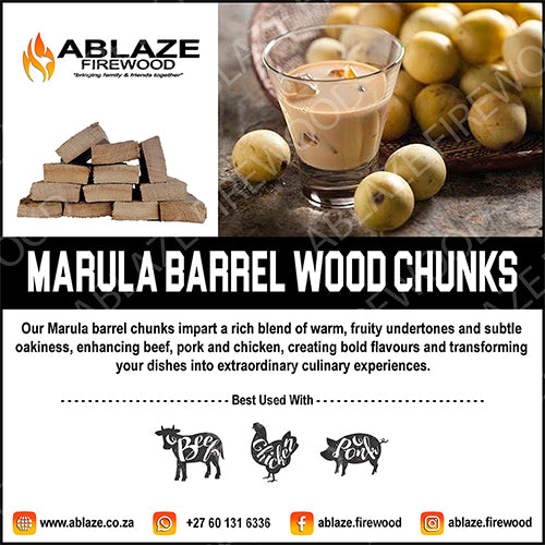 Marula Barrel Smoking Wood Chunks | Sold Per Box
