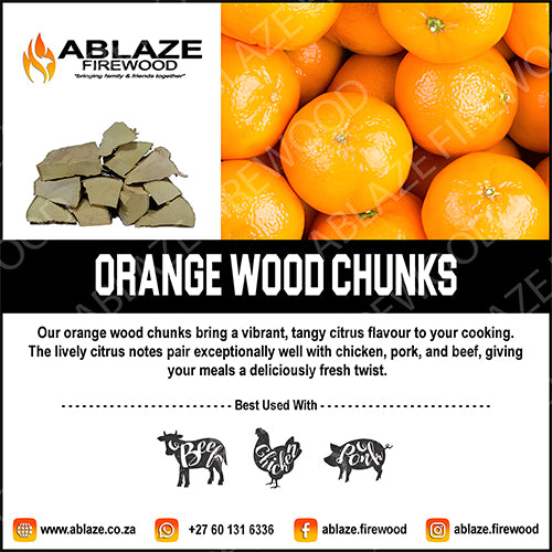 Orange Smoking Wood Chunks | Sold Per Box