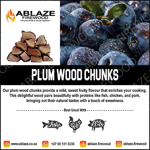 Plum Smoking Wood Chunks | Sold Per Box