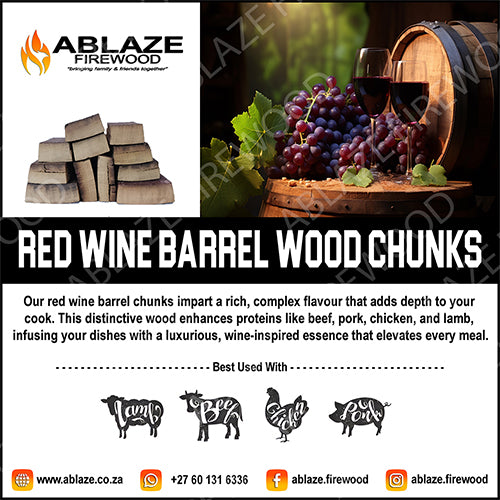 Red Wine Barrel Smoking Wood Chunks | Sold Per Box