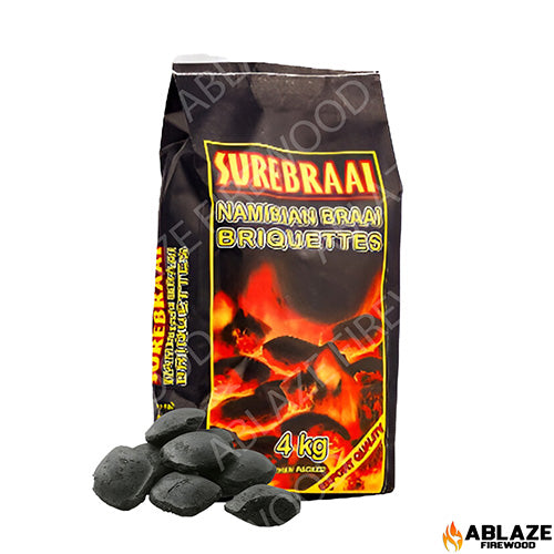 Briquettes 4kg (Surebraai) | Sold Per Bag